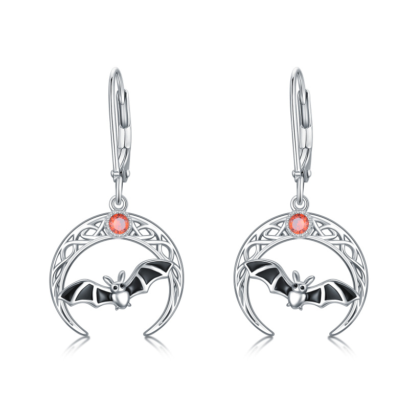 Boucles d'oreilles goutte en forme de chauve-souris et de lune en zircone cubique en argent sterling-12