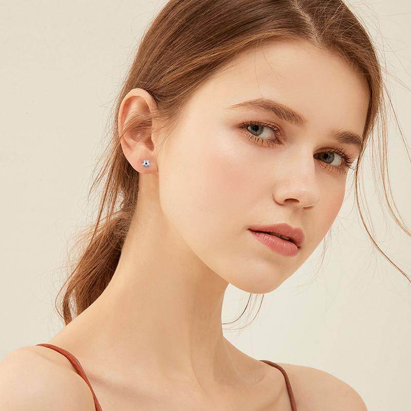 Boucles d'oreilles football en argent sterling avec zircon cubique-2