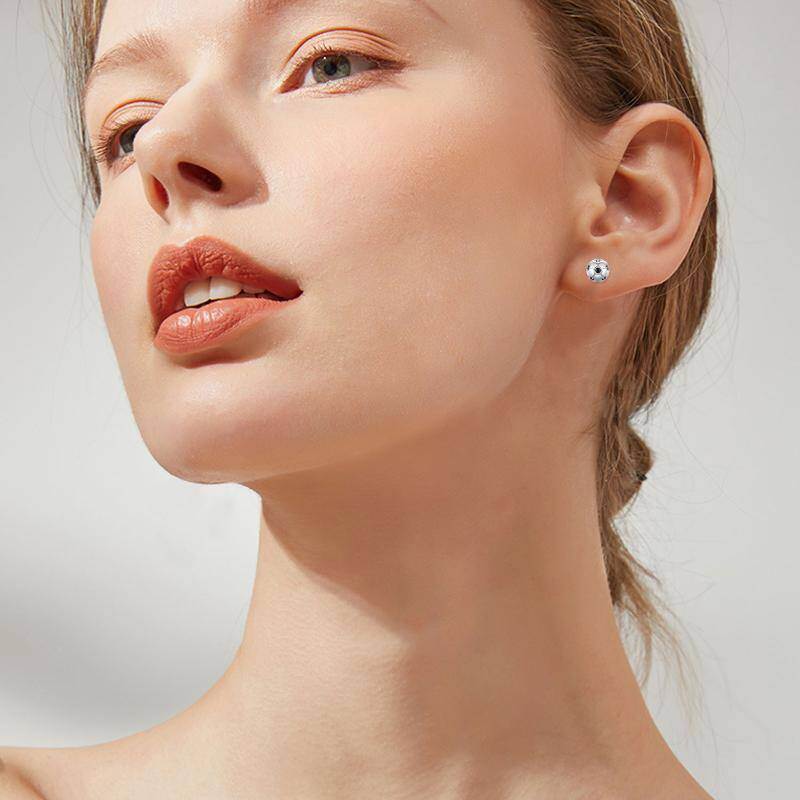 Boucles d'oreilles football en argent sterling avec zircon cubique-3