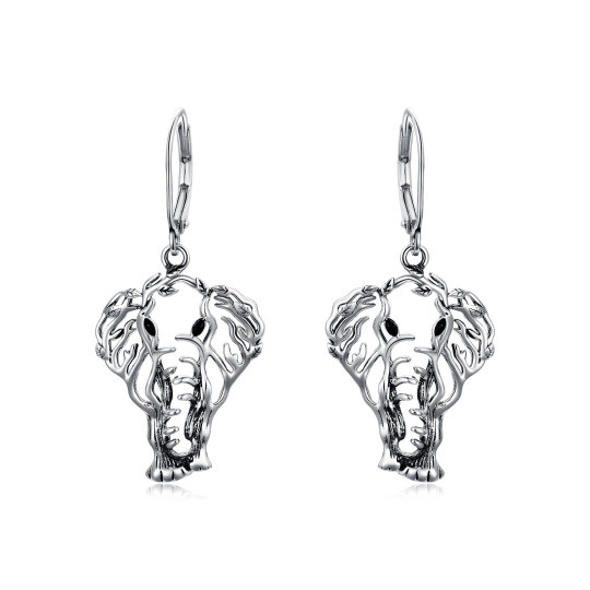 Boucles d'oreilles en argent Sterling Elephant Lever-back