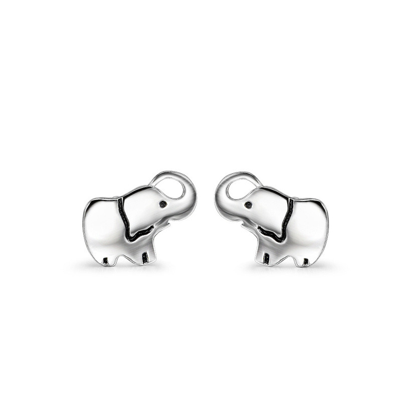 Boucles d'oreilles à tige en argent sterling en forme d'éléphant pour filles et femmes-10