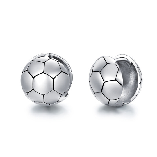 Pendientes Fútbol de Plata de Ley para Hombre