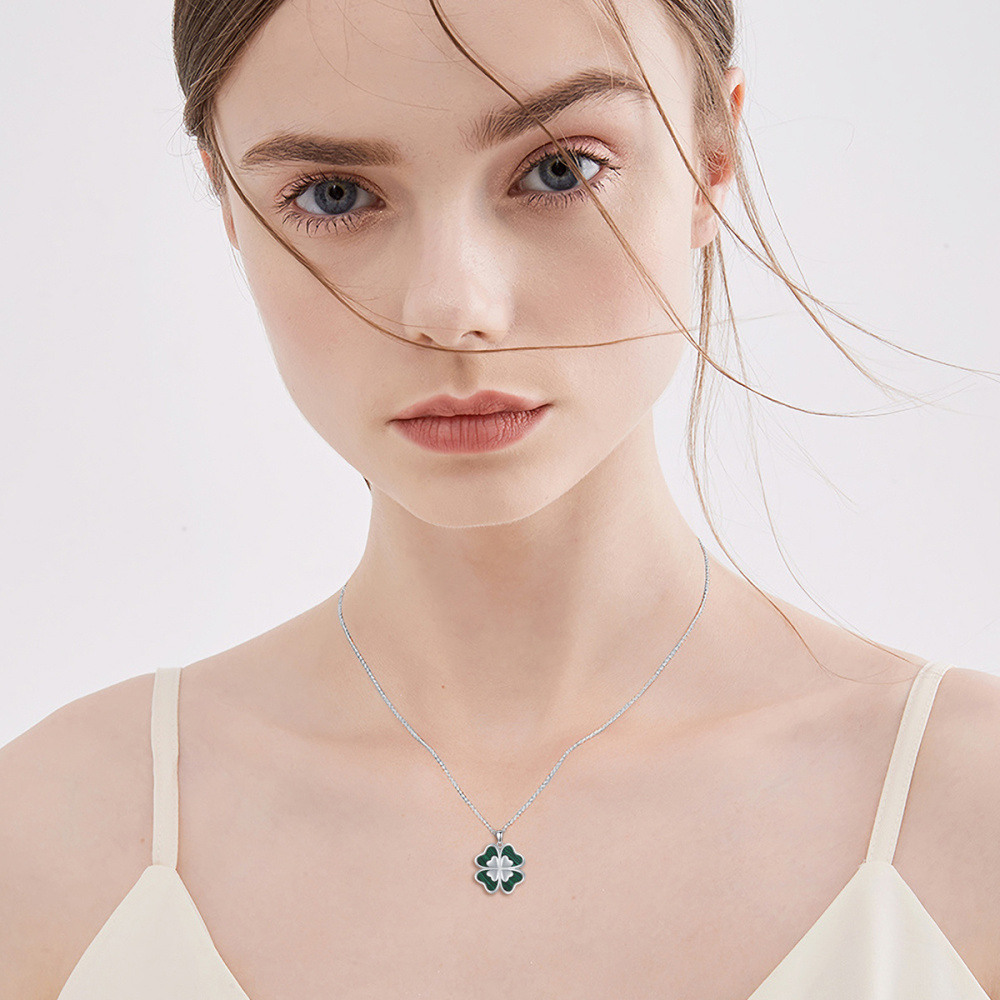 Sterling Silver Four Leaf Clover Pendant Necklace