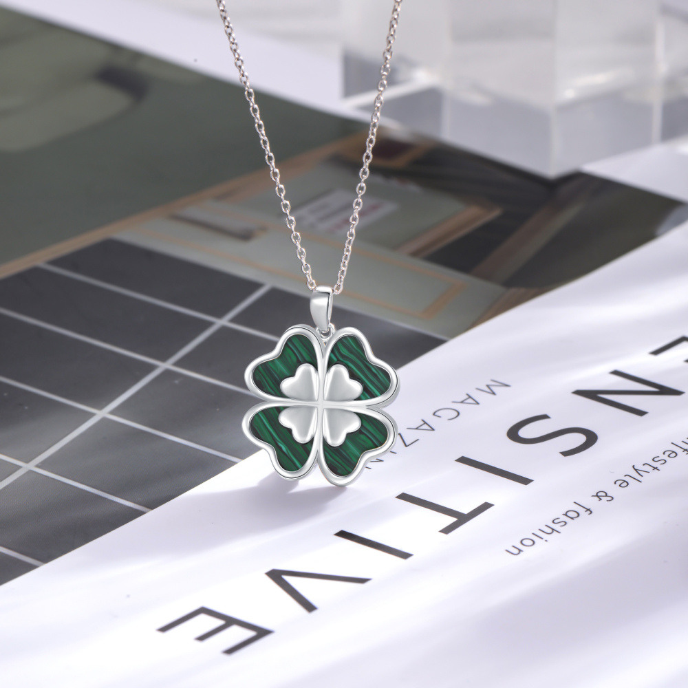 Sterling Silver Four Leaf Clover Pendant Necklace