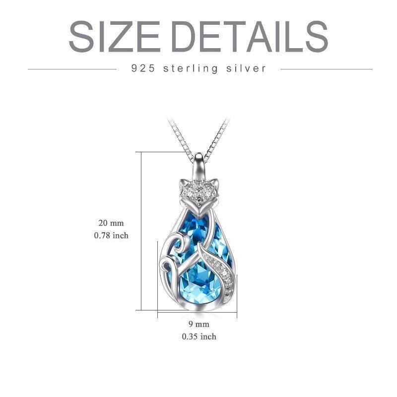 Collar Colgante Zorro Cristal Plata de Ley-5