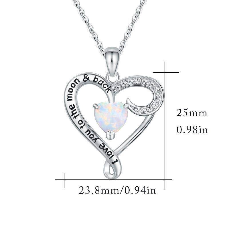 Collar con colgante de ópalo de corazón de plata de ley con circonita para mujer-3