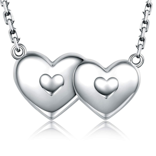 Collier en argent sterling avec pendentif en forme de cœur