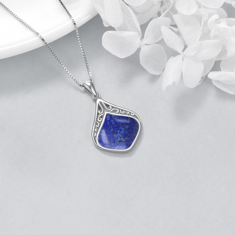 Collar con colgante de nudo celta de lapislázuli en plata de ley-3