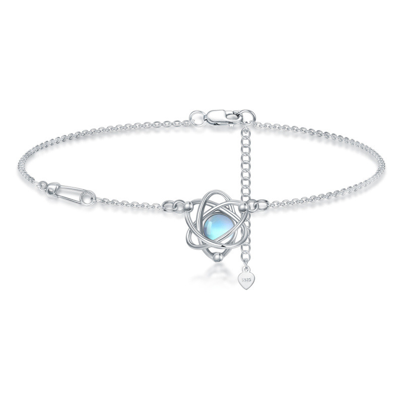 Armband mit Mondstein-Wildblumen-Anhänger aus Sterlingsilber-1