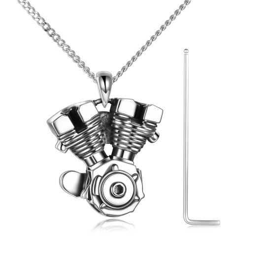 Collier d'urne de motos en argent sterling pour cendres pour hommes