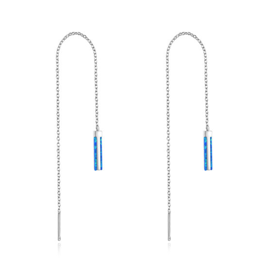 Pendants d'oreilles en argent sterling avec barre d'opale