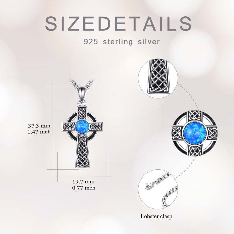 Collier pendentif en argent sterling avec motif de nœud celtique et croix, pour hommes-6