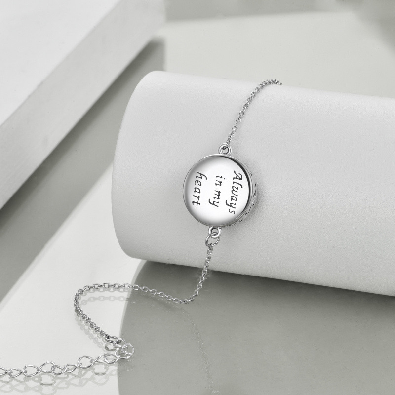 Pulsera de plata de ley con ópalo, árbol de la vida y nudo celta para cenizas con palabra-5