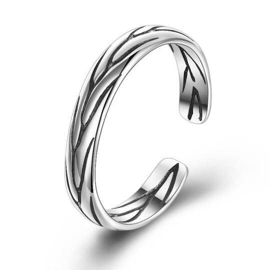Anillo abierto de plata de ley