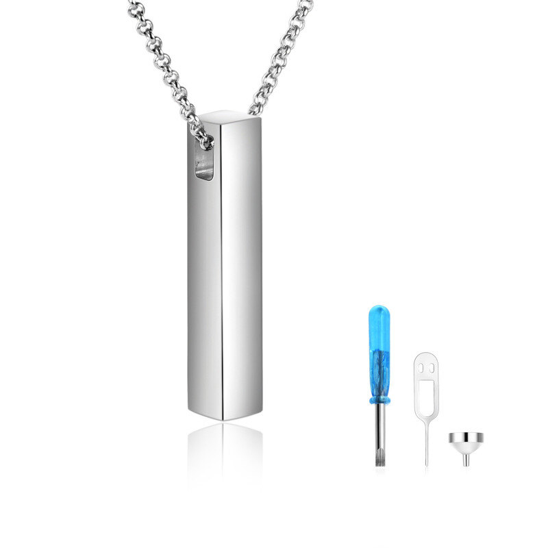 Plata de Ley Personalizado Grabado y Bar Urna collar-10