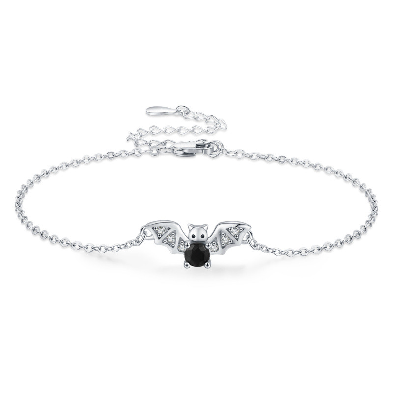Bracelet en argent sterling avec pendentif chauve-souris en zircon cubique rond-7