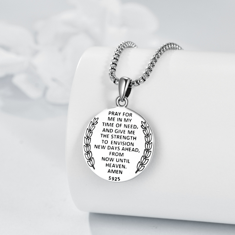 Collar de plata de ley con colgante de San Andrés para hombre-4