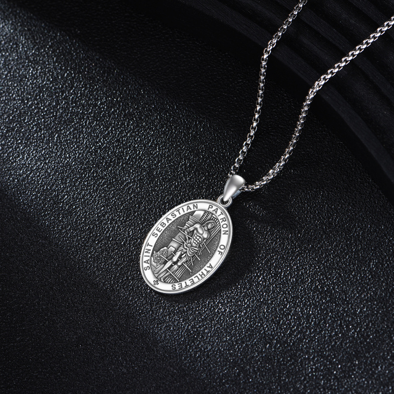 Collier pendentif San Sebastian en argent sterling pour homme-4