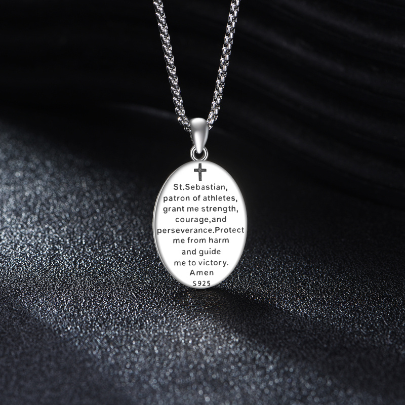 Collier pendentif San Sebastian en argent sterling pour homme-5