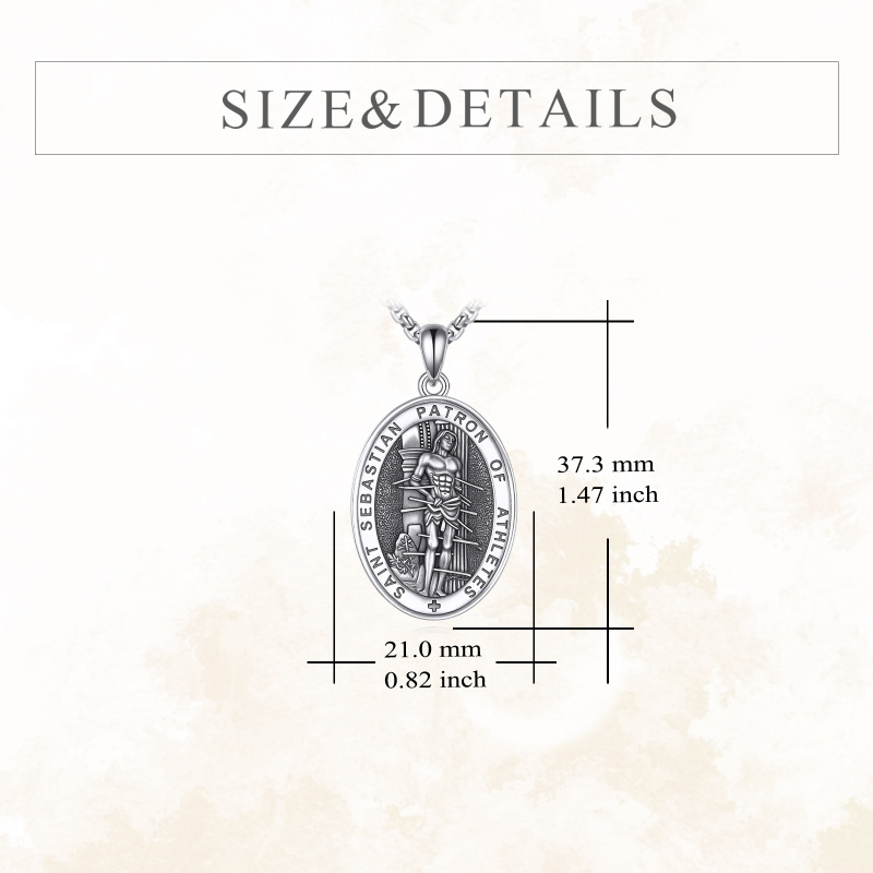 Collier pendentif San Sebastian en argent sterling pour homme-7