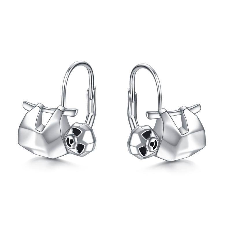 Pendientes de aro de plata de ley Sloth-2