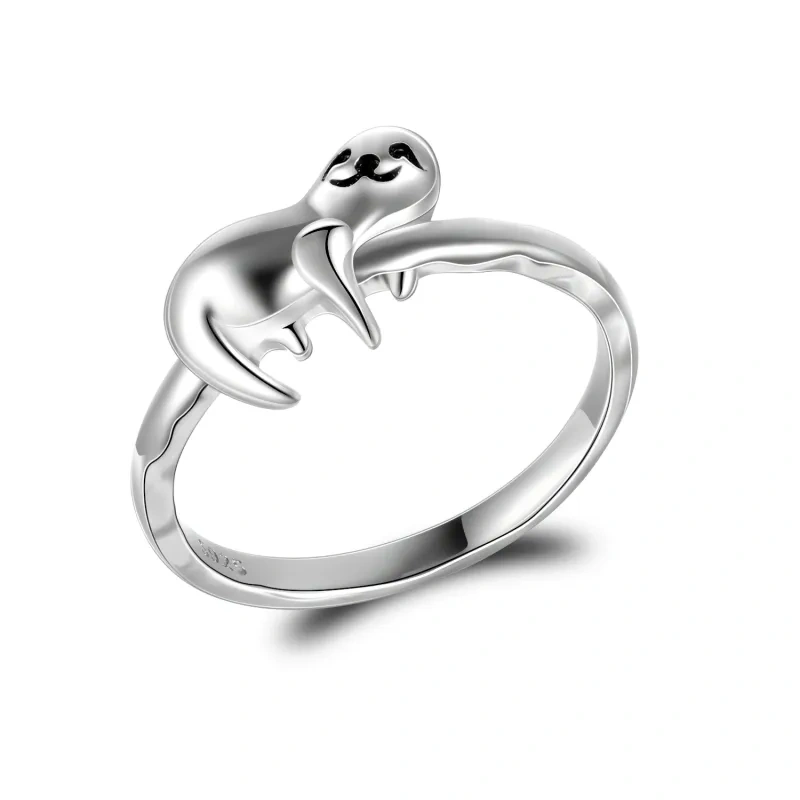 Anillo de plata de ley Sloth -1
