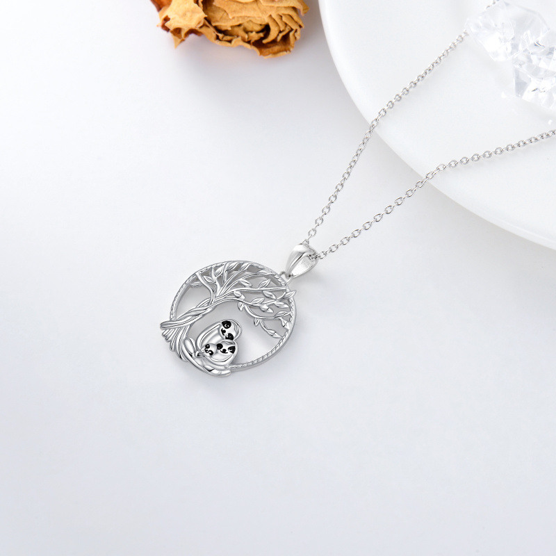 Collier en argent sterling avec pendentif paresseux et arbre de vie-4