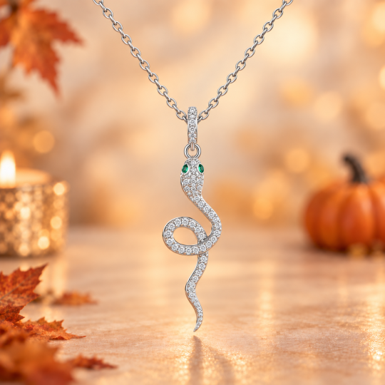 Sterling Silver Snake Pendant Necklace