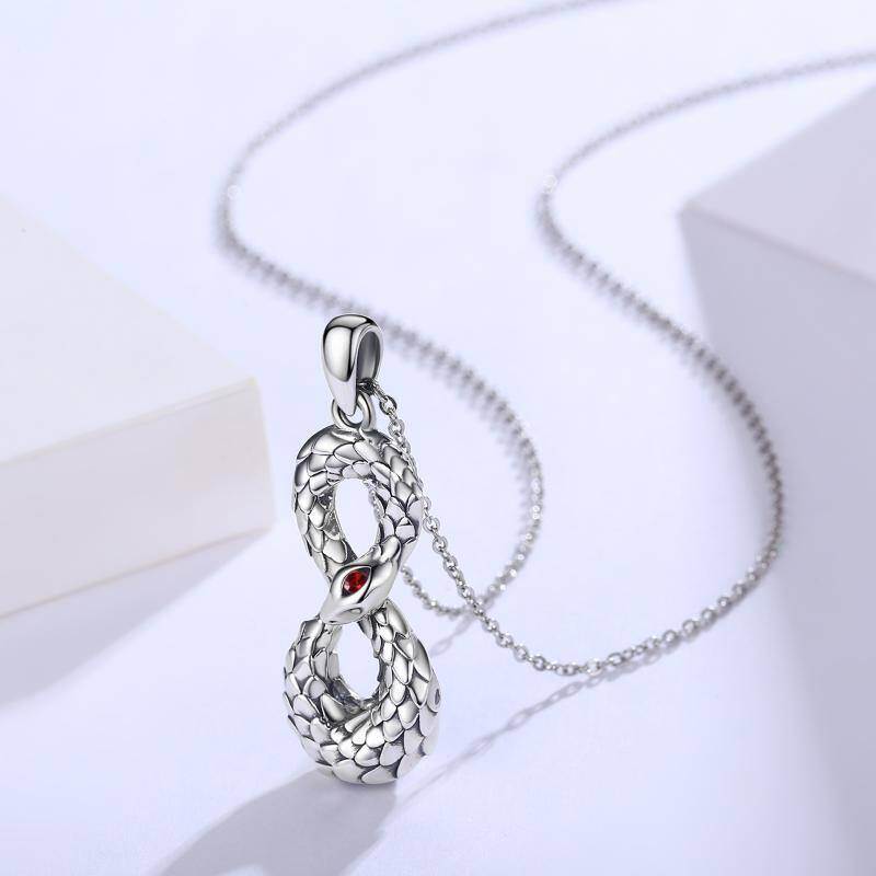 Collar de urna de serpiente de plata esterlina para cenizas-4