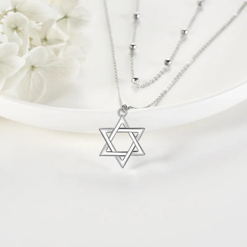 Collar Estrella de David en Plata de Ley-3