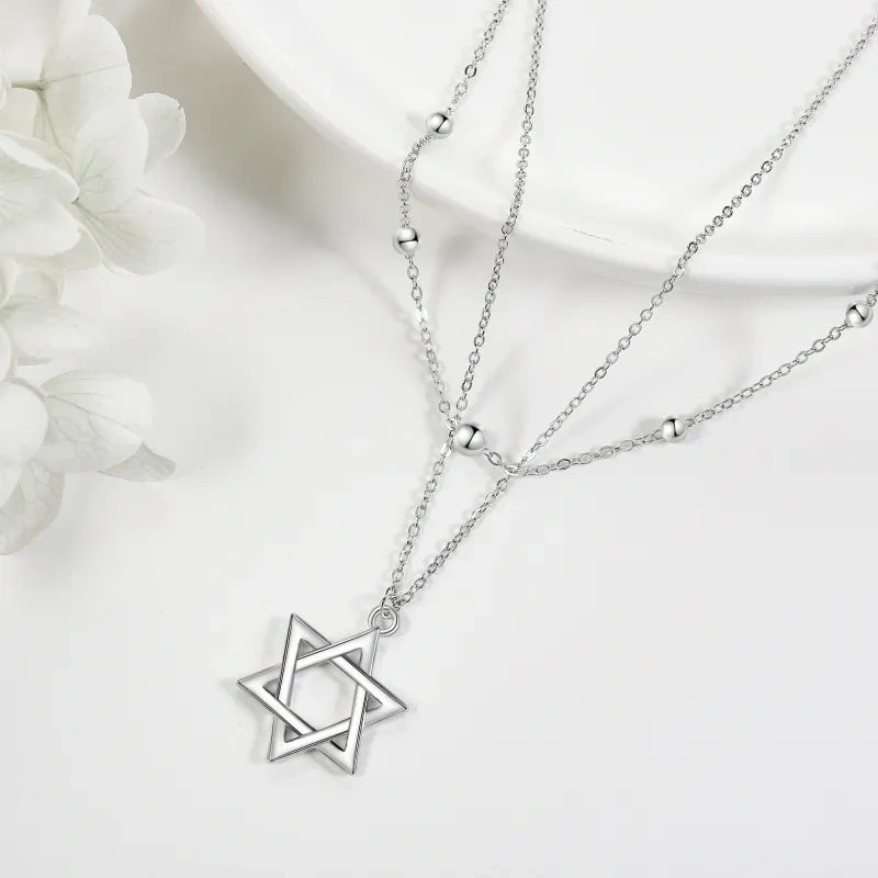 Collar Estrella de David en Plata de Ley-4