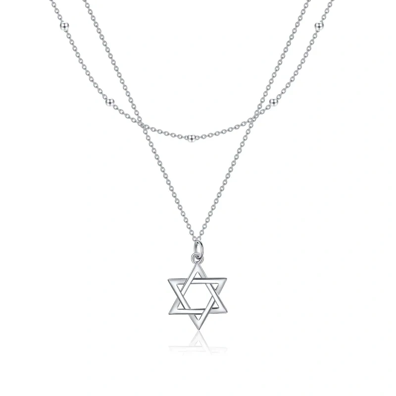 Collar Estrella de David en Plata de Ley-1