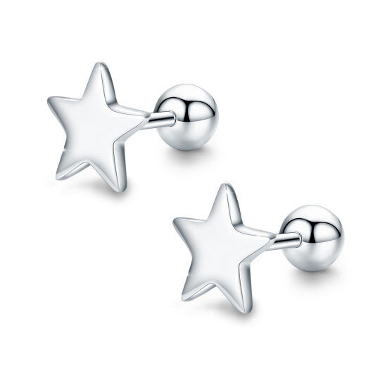 Orecchini a bottone con stelle in argento sterling