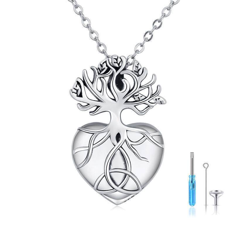 Sterling Silver Tree Of Life Celtic Knot And Heart Urn Necklace For Ashes-20