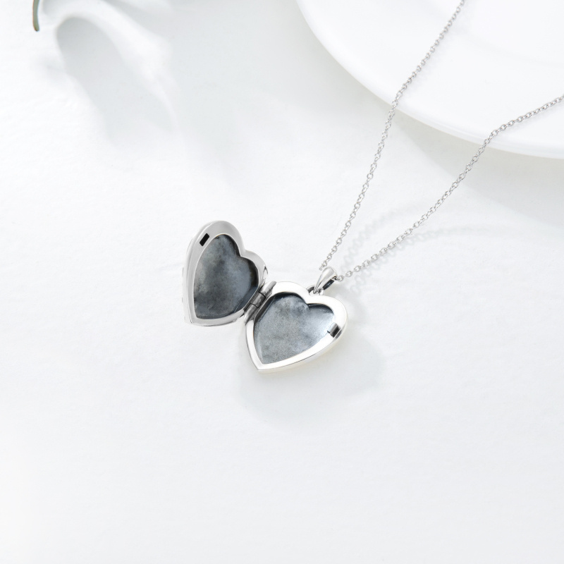Collar relicario personalizado con foto en forma de árbol de la vida y corazón de plata de-5