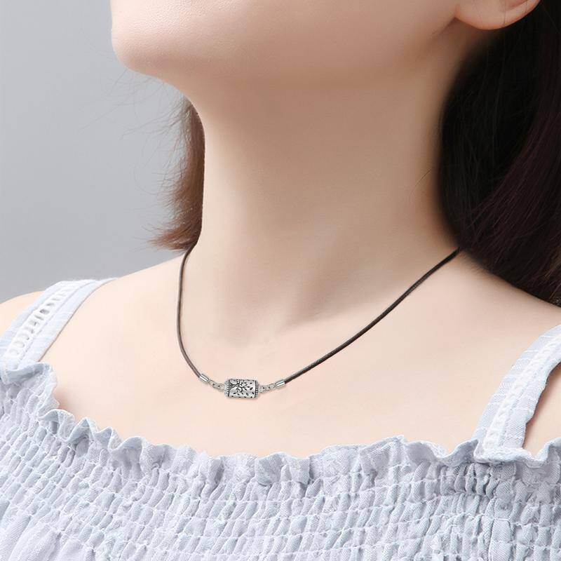 Plata de ley Árbol de la Vida Colgante Urna Collar Para Cenizas Para Hombres-2