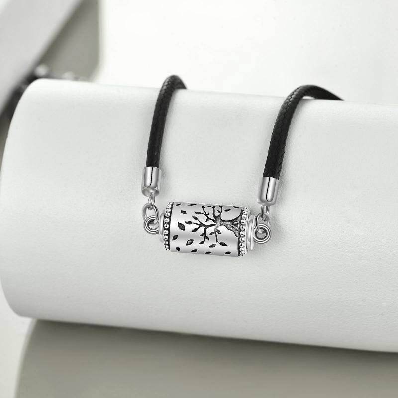 Plata de ley Árbol de la Vida Colgante Urna Collar Para Cenizas Para Hombres-4