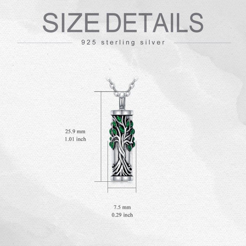 Sterling Silber Baum des Lebens Urne Halskette-5