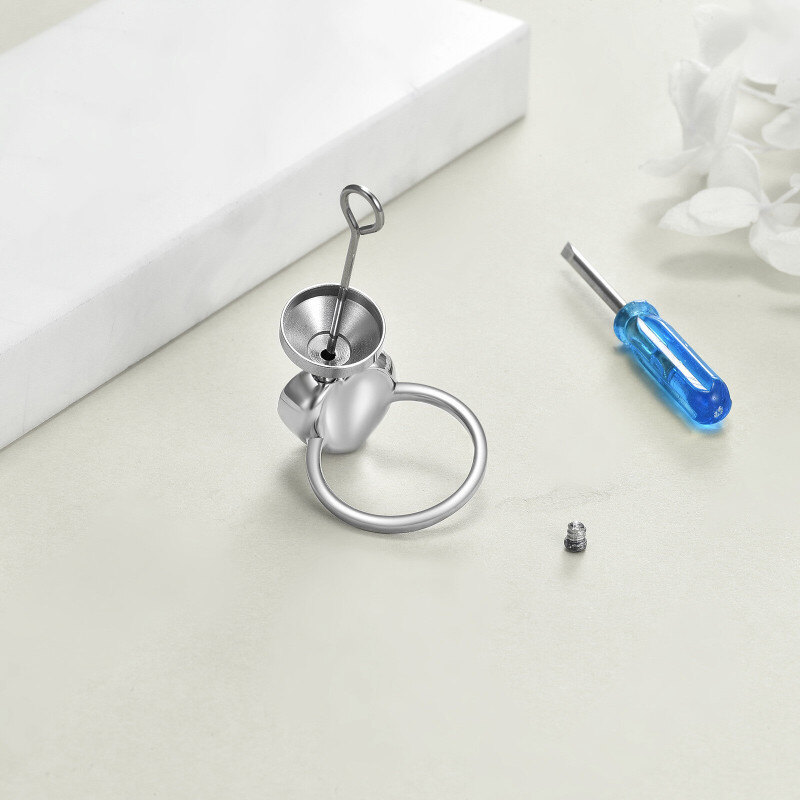 Bague urne papillon bicolore en argent sterling avec cœur de tournesol et mot gravé pour femme-4