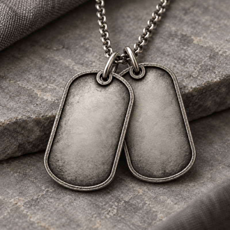 Colgante bicolor de plata de ley para hombre-2