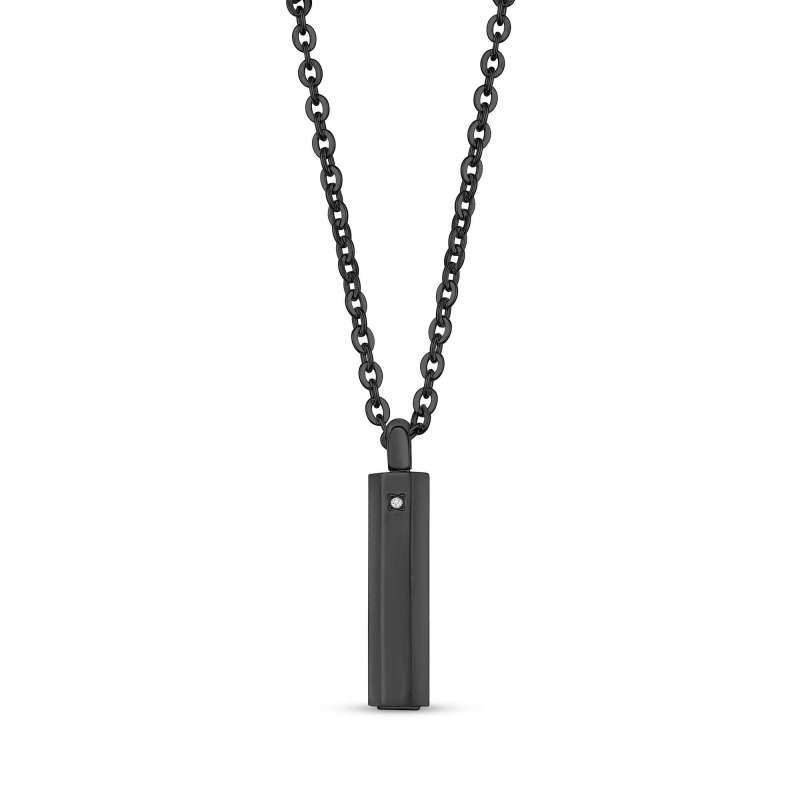 Plata de Ley con Rodio Negro Color Circular en forma de Circonita Grabado Personalizado y-12