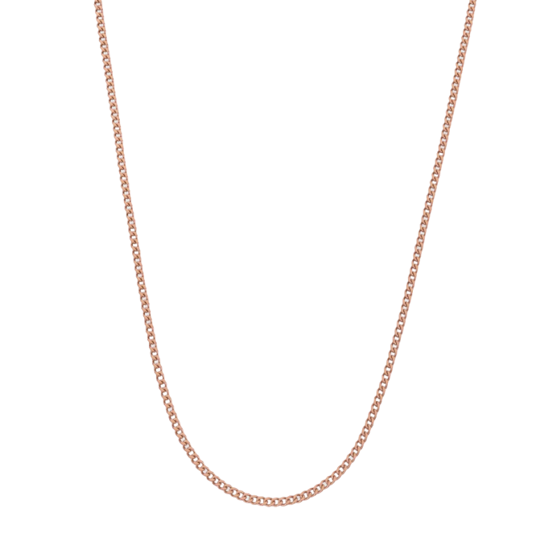 Cadena Connell de plata de ley con baño de oro rosa para hombre, 2 mm-1