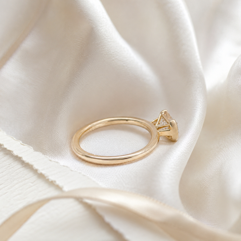 Bague de fiançailles solitaire en or 14 carats avec diamant de laboratoire taille émeraude de 2 carats, serti est-ouest-6