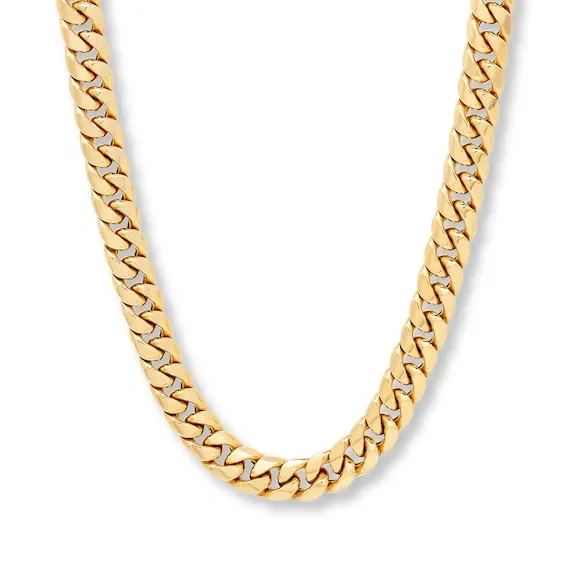 18K Gold 5.5MM Curb Chain Necklace for Men-1