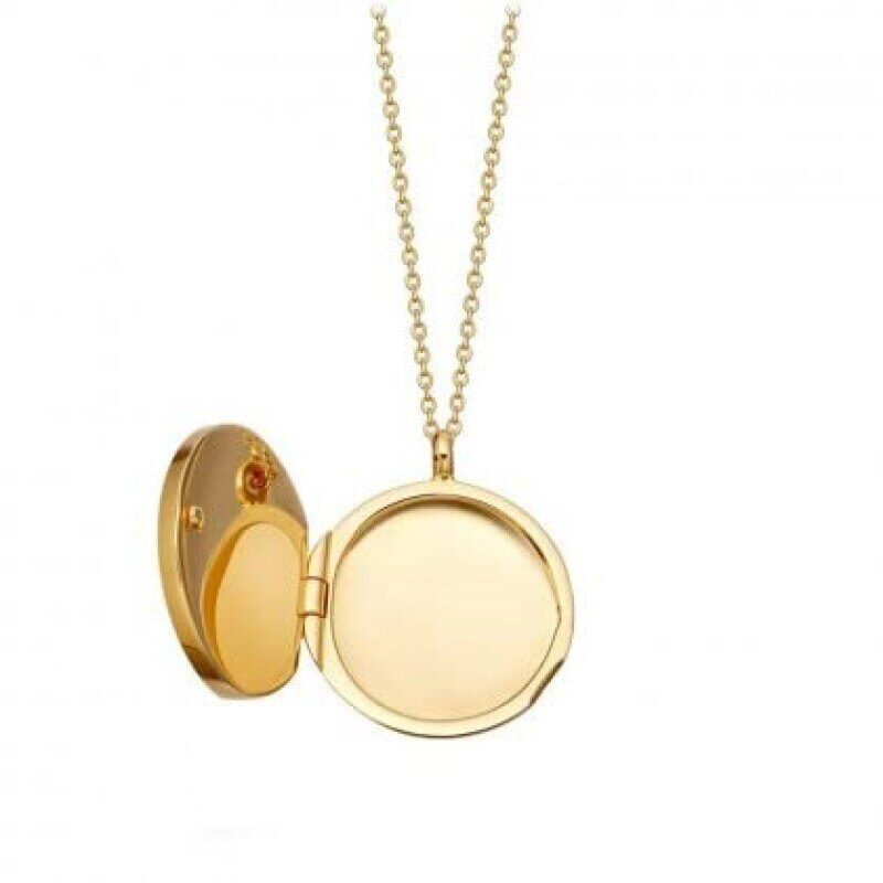 Collar unisex con medallón fotográfico personalizado en forma de brújula, de plata de ley con baño de oro amarillo y circonita cúbica circular.-4