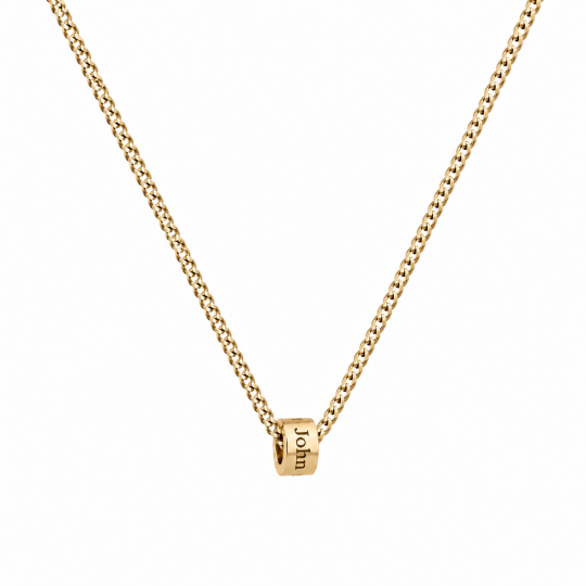 Sterling Silver with Yellow Gold Plated Engravable Pendant Necklace for Men