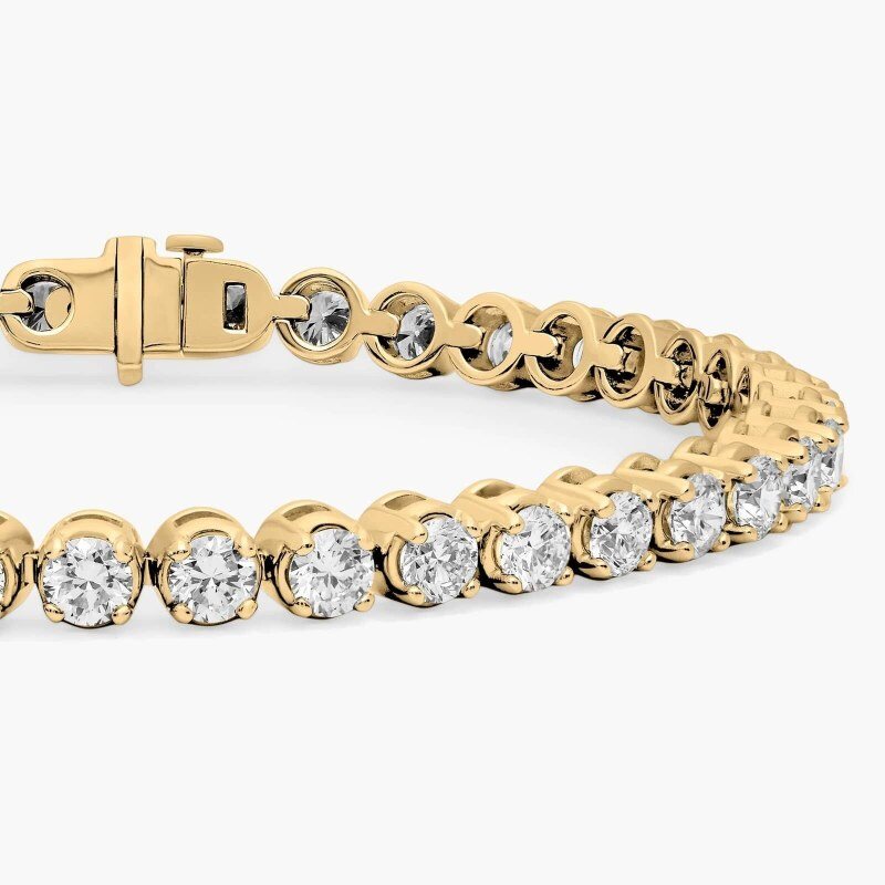 Bracelet de tennis en argent sterling plaqué or jaune avec moissanite-4
