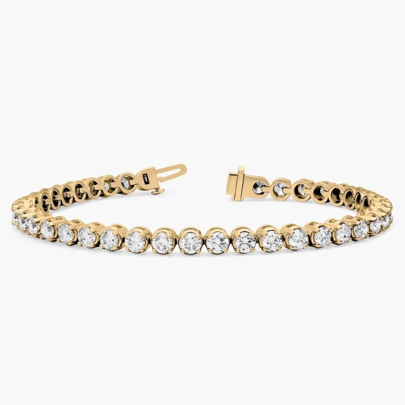 Bracelet de tennis en argent sterling plaqué or jaune avec moissanite-5