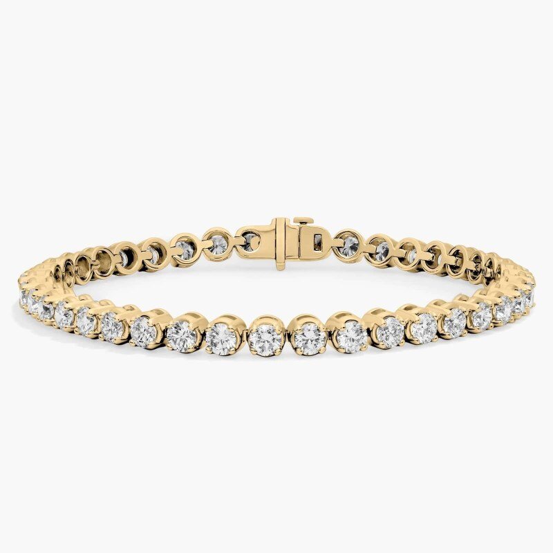 Bracelet de tennis en argent sterling plaqué or jaune avec moissanite-1