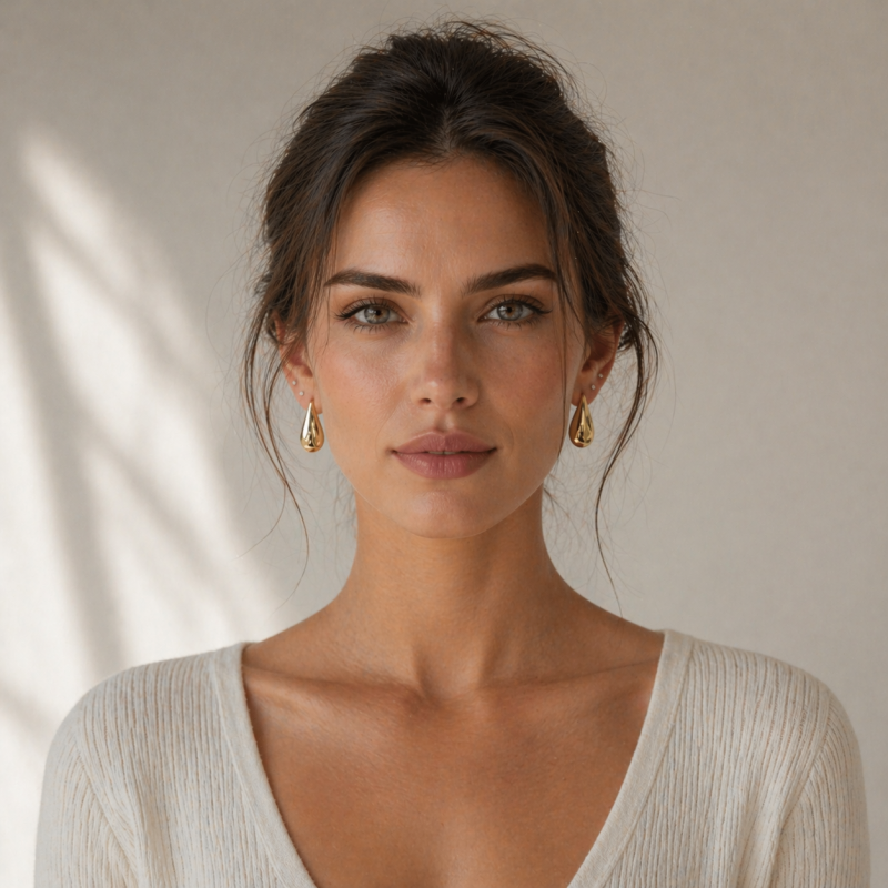 Sterling Silver with Yellow Gold Plated Teardrop Lever-back Earrings-2